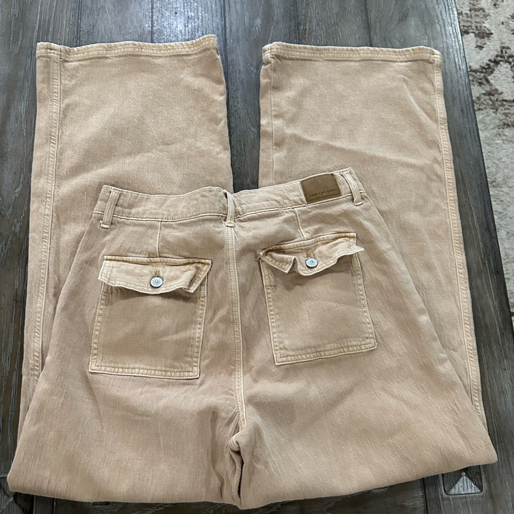 American Eagle Outfitters Tan Wide Leg Jeans - Picture 6 of 11